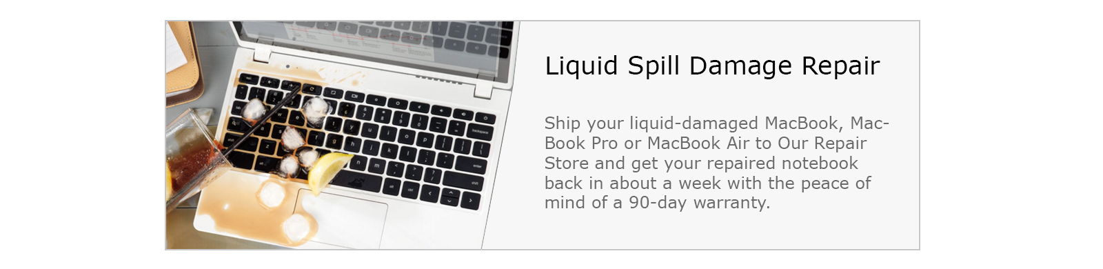 mac liquid spill damage repair